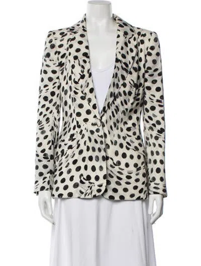 Pre-owned Brandon Maxwell Polka Dot Print Blazer In Neutrals