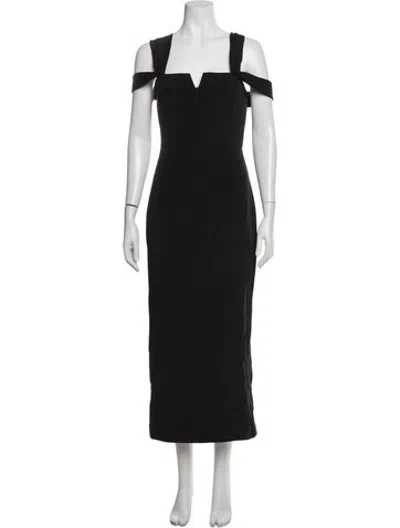 Pre-owned Brandon Maxwell Silk Midi Length Dress In Black