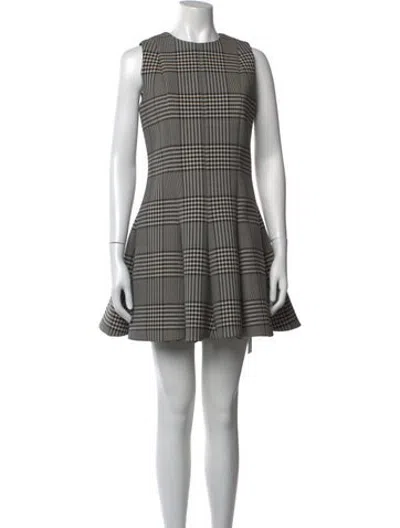 Pre-owned Brandon Maxwell Virgin Wool Mini Dress In Black/white