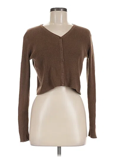 Pre-owned Brandy Melville Cardigan Sweater In Brown