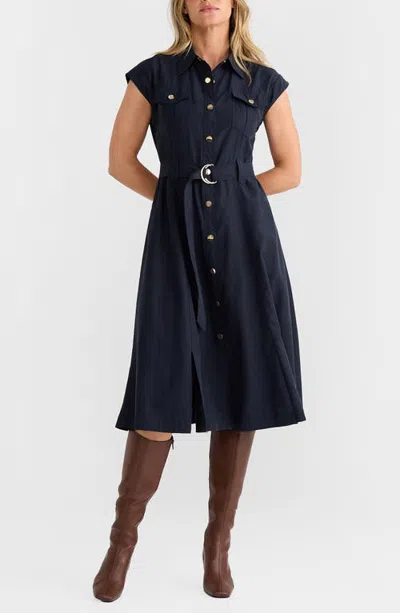 Brave + True Brave+true Mayfair Midi Shirt Dress In Multi