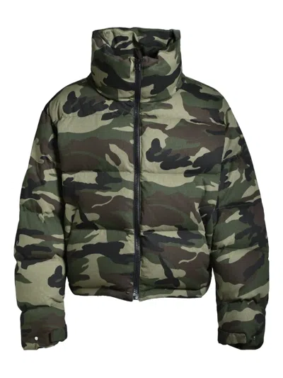 Breath Camouflage Padded Jacket In Green