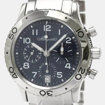 Pre-owned Breguet Blue 18k White Gold Transaltantique Type Xx 3820bb Automatic Men's Wristwatch 40 Mm
