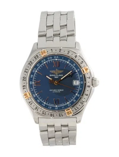 Pre-owned Breitling Antares World Gmt, 38mm In Multicolor