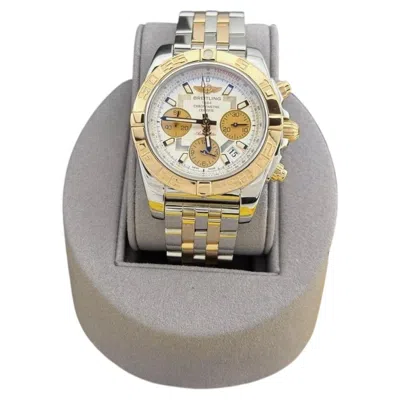 Pre-owned Breitling Chronomat 41 Cb014012 Silver Dial 18k Rose Gold Steel Box Papers In Red