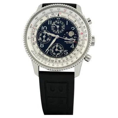 Pre-owned Breitling Montbrillant Olympus A19350 42mm Black Dial Moonphase Stainless Steel