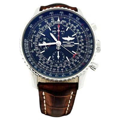 Pre-owned Breitling Navitimer 1884 A21350 Black Dial Stainless Steel Leather Strap 45mm