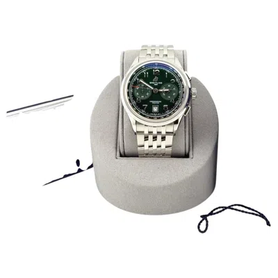 Pre-owned Breitling Premier B01 Chronograph Ab0145 42mm Green Dial Steel Box Booklet
