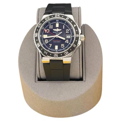 Pre-owned Breitling Superocean Gmt A32380 41mm Black Dial Stainless Steel Box Papers