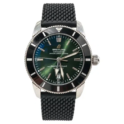 Pre-owned Breitling Superocean Heritage B20 46mm Green Watch Black Rubber Ab2020121l1s1