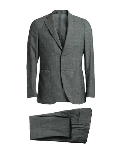 Breras Milano Man Suit Military Green Size 38 Linen In Green