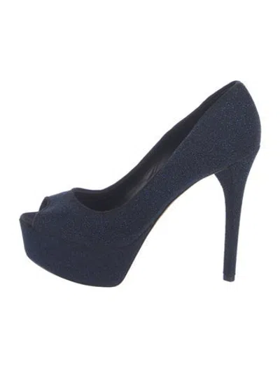 Pre-owned Brian Atwood Glitter Pumps In Blue