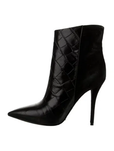 Pre-owned Brian Atwood Leather Patterned Boots In Black