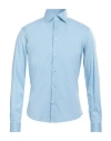 Brian Dales Man Shirt Light Blue Size 17 Cotton, Polyamide, Elastane