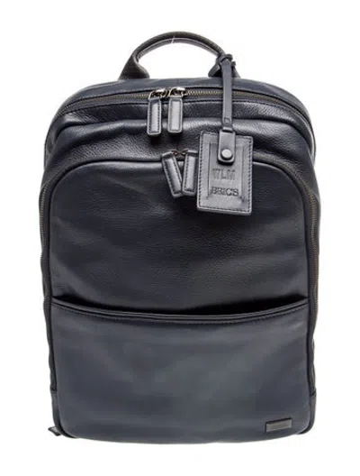 Pre-owned Bric's Leather Backpack In Blue
