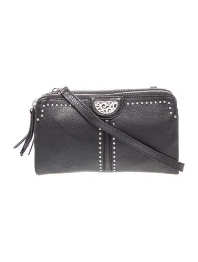 Pre-owned Brighton Leather Crossbody Bag In Black
