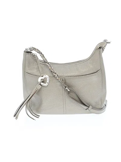 Pre-owned Brighton Leather Crossbody Bag In Gray