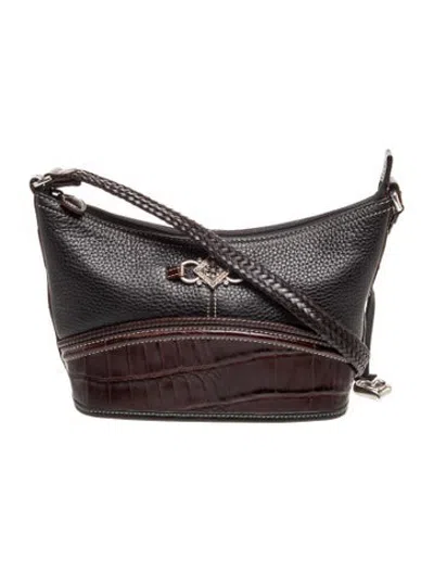 Pre-owned Brighton Leather Shoulder Bag In Black