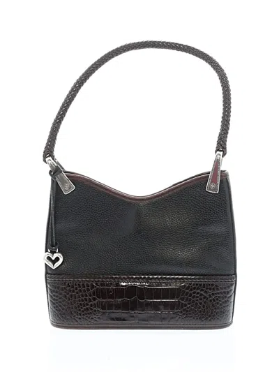 Pre-owned Brighton Leather Shoulder Bag In Black