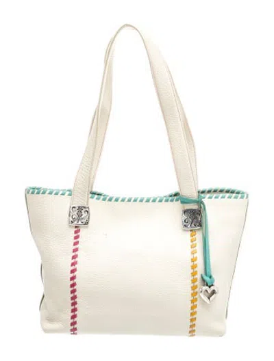 Pre-owned Brighton Leather Shoulder Bag In Neutrals
