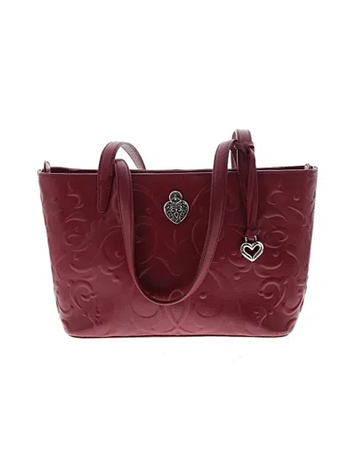 Pre-owned Brighton Leather Tote Bag In Burgundy
