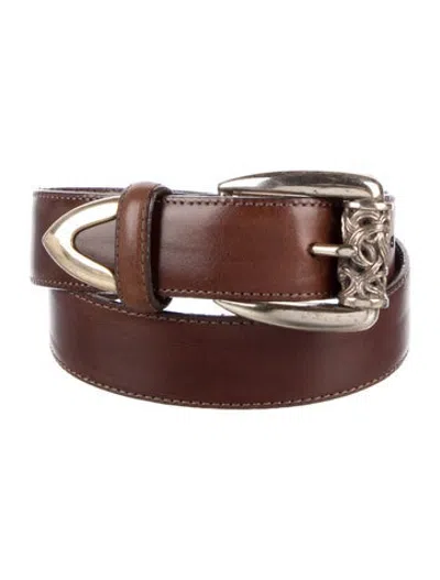 Pre-owned Brighton Leather Waist Belt In Brown