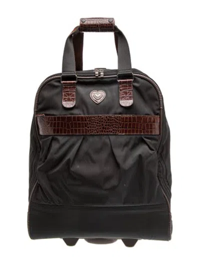 Pre-owned Brighton Nylon Weekender Bag In Black