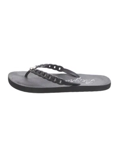 Pre-owned Brighton Rubber Flip Flops In Black