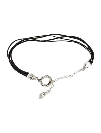 Pre-owned Brighton Skinny Leather Chain-link Belt In Black