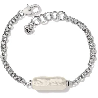 Brighton Women's Pebble Pearl Double Link Bracelet In Silver In White
