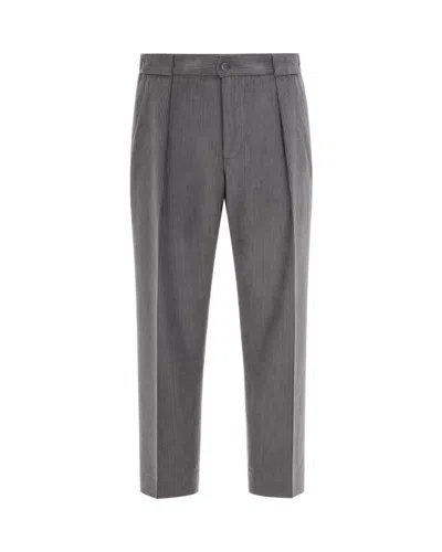 Briglia Tailored Straight-fit Trousers In Ribbed Corduroy In Grey