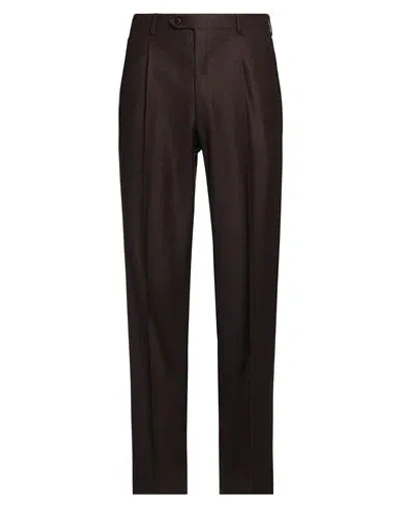 Brioni Man Pants Brown Size 34 Super 110s Wool In Red