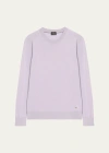 Brioni Men's Cashmere-silk Crewneck Sweater In Lilac