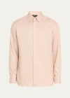 Brioni Men's Cotton-linen Blend Casual Button-down Shirt In Apricot