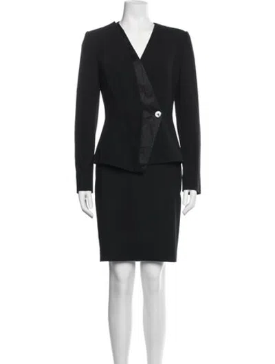 Pre-owned Brioni Virgin Wool Skirt Suit W/ Tags In Black