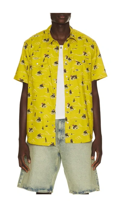Brixton X Lone Star Short Sleeve Shirt In Texas Gold