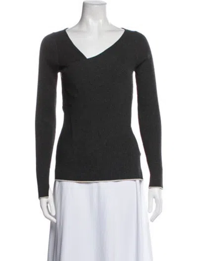 Pre-owned Brochu Walker V-neck Sweater In Grey