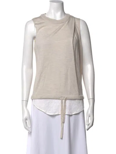 Pre-owned Brochu Walker Wool Crew Neck Sweater In Neutrals