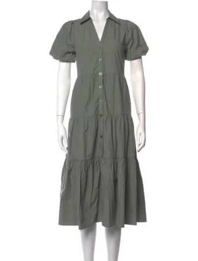 Pre-owned Brochu Walker Wool Midi Length Dress In Green