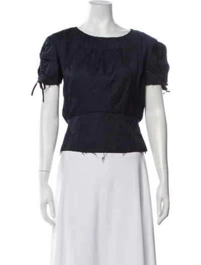 Pre-owned Brock Collection Crew Neck Short Sleeve Top In Black