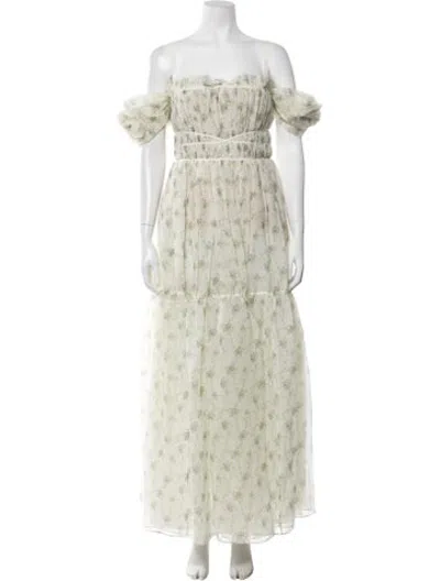 Pre-owned Brock Collection Silk Long Dress W/ Tags In Green