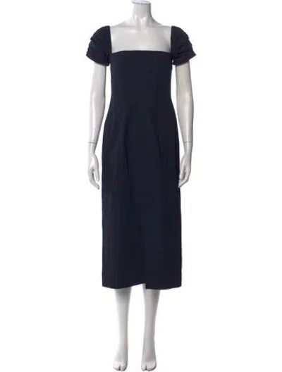 Pre-owned Brock Collection Square Neckline Midi Length Dress In Black