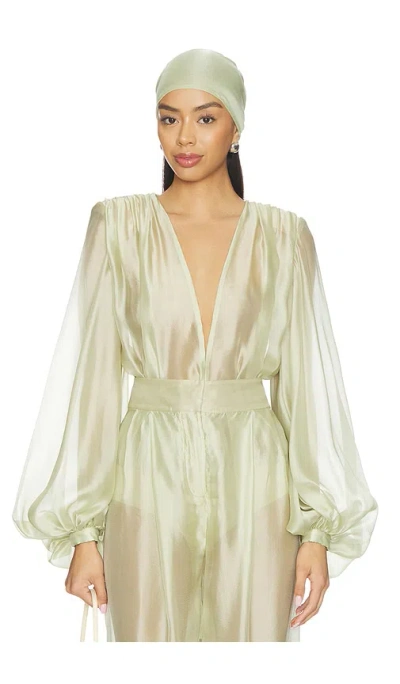 Bronx And Banco Ashanti Organza Bodysuit In Pistaschio