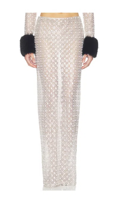 Bronx Banco Embellished Maxi Skirt In White
