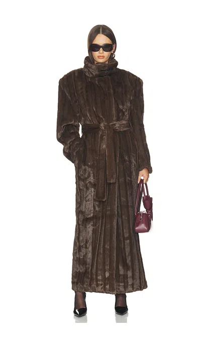 Bronx Banco Faux Fur Coat In Brown