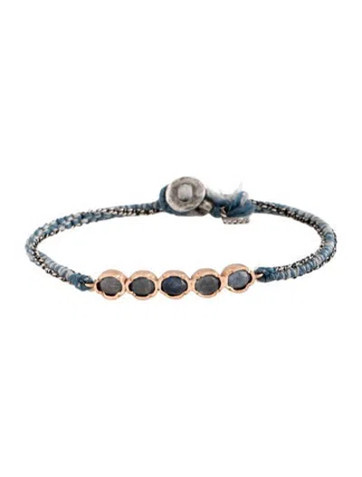 Pre-owned Brooke Gregson Sapphire Silk Station Bracelet In Blue