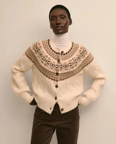 Brooks Brothers Alpaca Wool Blend Fair Isle Cardigan Sweater In Multi
