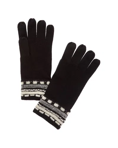 Brooks Brothers Bubble Stitch Wool & Cashmere-blend Gloves In Black