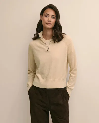 Brooks Brothers Cashmere Quarter-zip Sweater In Neutral