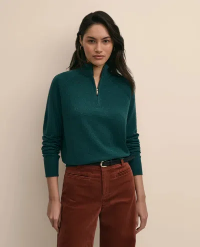 Brooks Brothers Cashmere Quarter-zip Sweater In Green